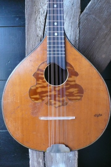 spruce top, esdoorn body. Originele doorzichtige brug