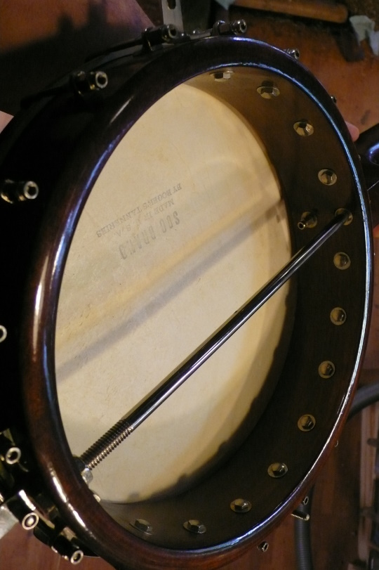 Dikke houten pot, natuurlijk vel (SOO barnd, Made in USA, Rogers Tanneries stempel)