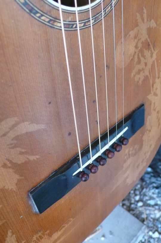 origineel esdoorn zwart gemaakt zadel met nieuwe rosewood pinnen en nieuw benen zadelbeen