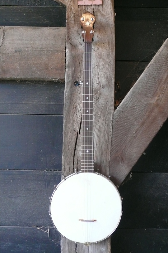 Supertone vijfsnarige open back banjo, 11 inch pot